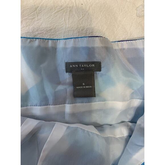 Ann Taylor Women's Sundress Size 4 Retro Print Blue Tie Back Resort Wedding - Picture 8 of 9